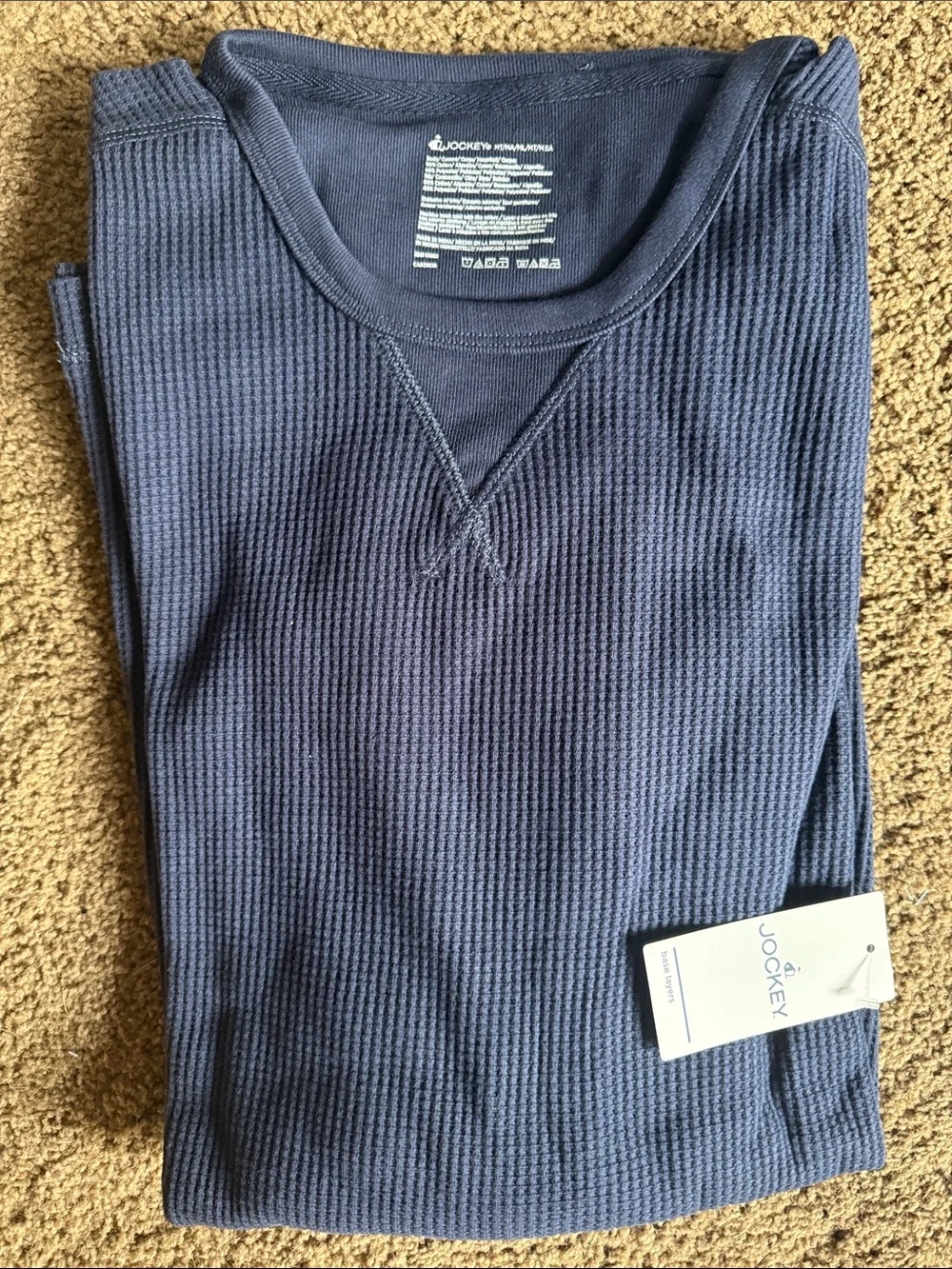 Men's Long Sleeve Waffle Crew Top NIP Various Sizes  MT, LT, XLT, 2XLT Navy